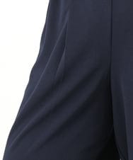 OLLKD09099 eur3(エウルキューブ) 【WEB先行販売】【大きいサイズ/洗える/セットアップ対応】カットジョーゼットワイドパンツ ネイビー
