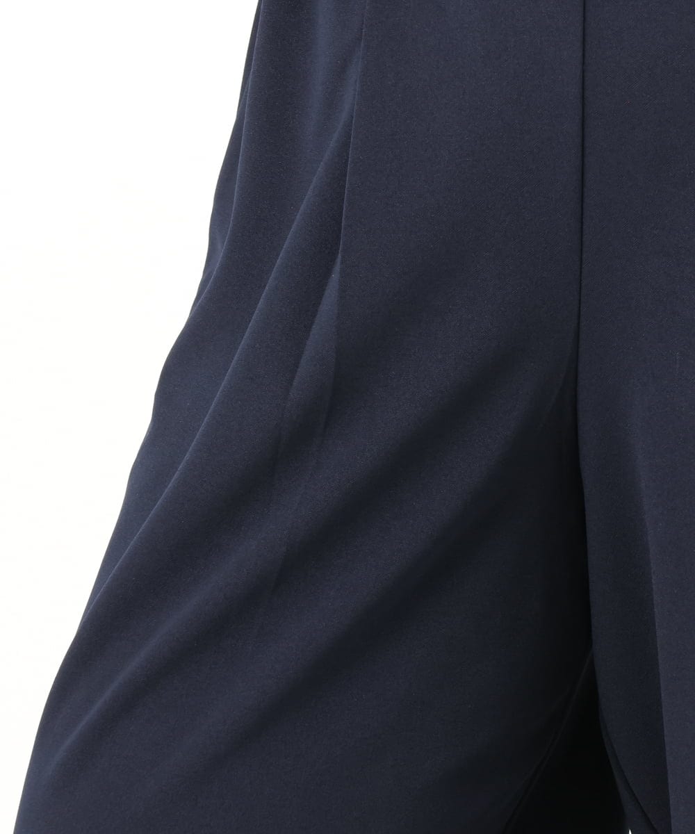 OLLKD09099 eur3(エウルキューブ) 【WEB先行販売】【大きいサイズ/洗える/セットアップ対応】カットジョーゼットワイドパンツ ネイビー