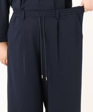 OLLKD09099 eur3(エウルキューブ) 【WEB先行販売】【大きいサイズ/洗える/セットアップ対応】カットジョーゼットワイドパンツ ネイビー