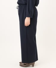 OLLKD09099 eur3(エウルキューブ) 【WEB先行販売】【大きいサイズ/洗える/セットアップ対応】カットジョーゼットワイドパンツ ネイビー