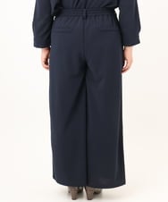 OLLKD09099 eur3(エウルキューブ) 【WEB先行販売】【大きいサイズ/洗える/セットアップ対応】カットジョーゼットワイドパンツ ネイビー