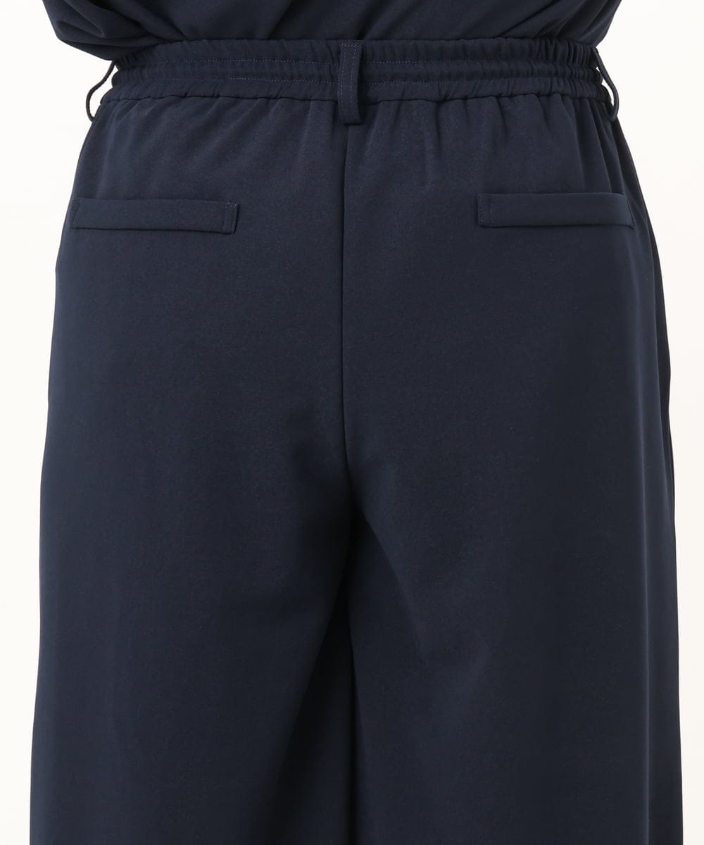 OLLKD09099 eur3(エウルキューブ) 【WEB先行販売】【大きいサイズ/洗える/セットアップ対応】カットジョーゼットワイドパンツ ネイビー