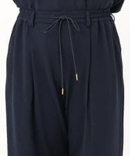 OLLKD09099 eur3(エウルキューブ) 【WEB先行販売】【大きいサイズ/洗える/セットアップ対応】カットジョーゼットワイドパンツ ネイビー