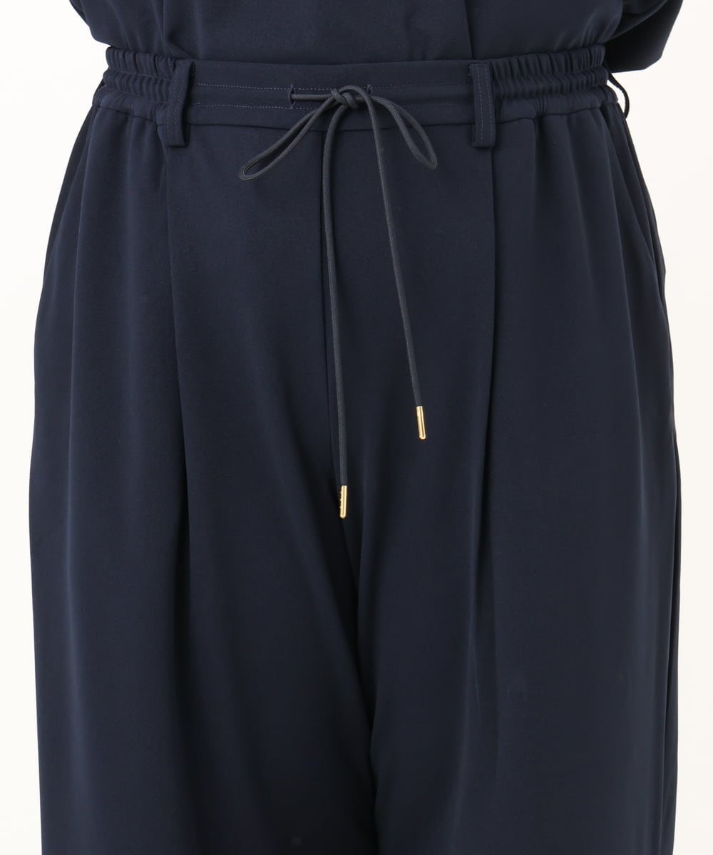 OLLKD09099 eur3(エウルキューブ) 【WEB先行販売】【大きいサイズ/洗える/セットアップ対応】カットジョーゼットワイドパンツ ネイビー