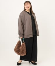 OLLKD09099 eur3(エウルキューブ) 【WEB先行販売】【大きいサイズ/洗える/セットアップ対応】カットジョーゼットワイドパンツ ブラック