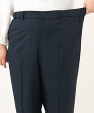 OLLKD12139 eur3(エウルキューブ) 【大きいサイズ/洗える/セットアップ対応/11号サイズあり】ストレッチセンタープレスワイドパンツ ネイビー