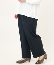OLLKD12139 eur3(エウルキューブ) 【大きいサイズ/洗える/セットアップ対応/11号サイズあり】ストレッチセンタープレスワイドパンツ ネイビー