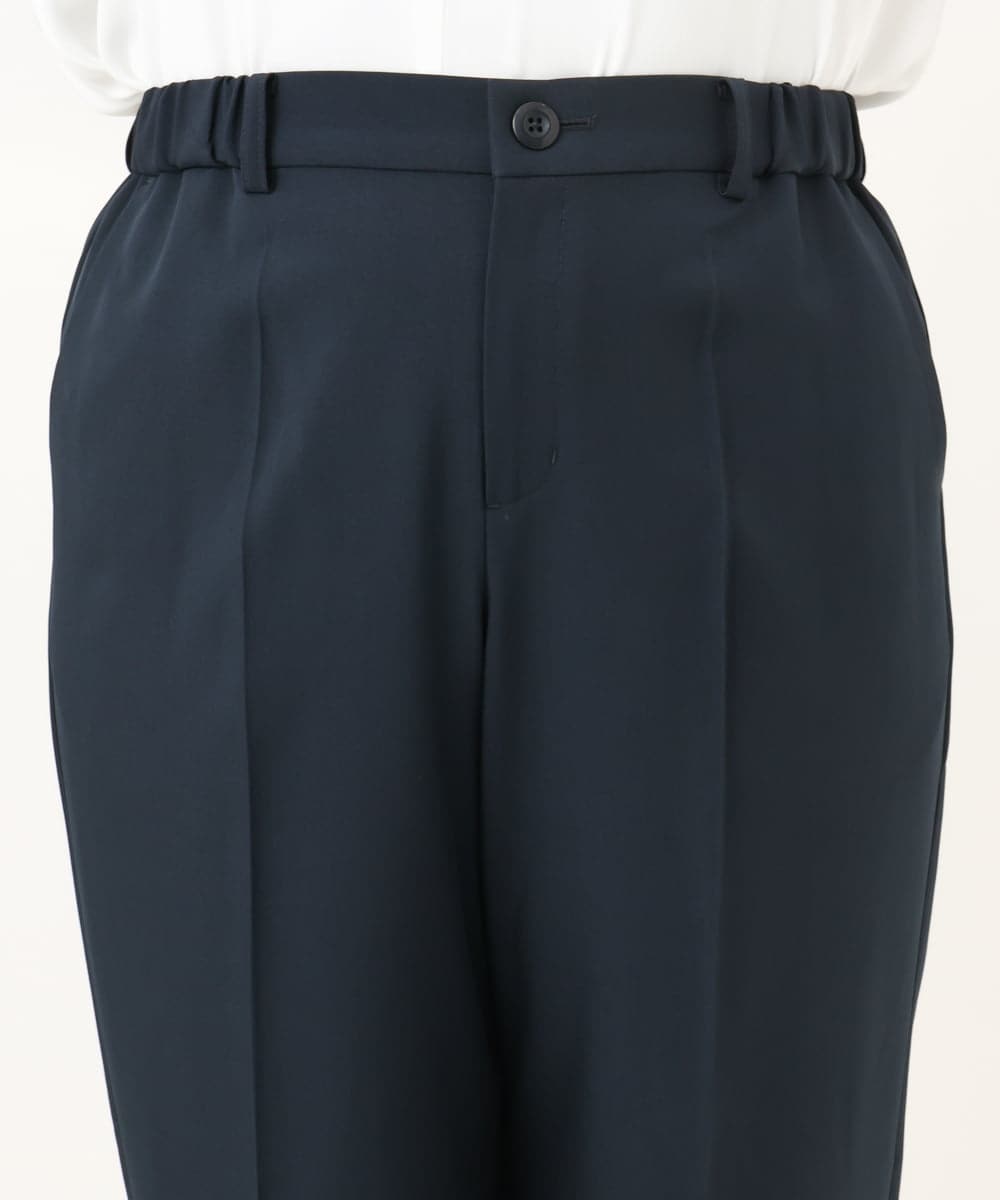 OLLKD12139 eur3(エウルキューブ) 【大きいサイズ/洗える/セットアップ対応/11号サイズあり】ストレッチセンタープレスワイドパンツ ネイビー