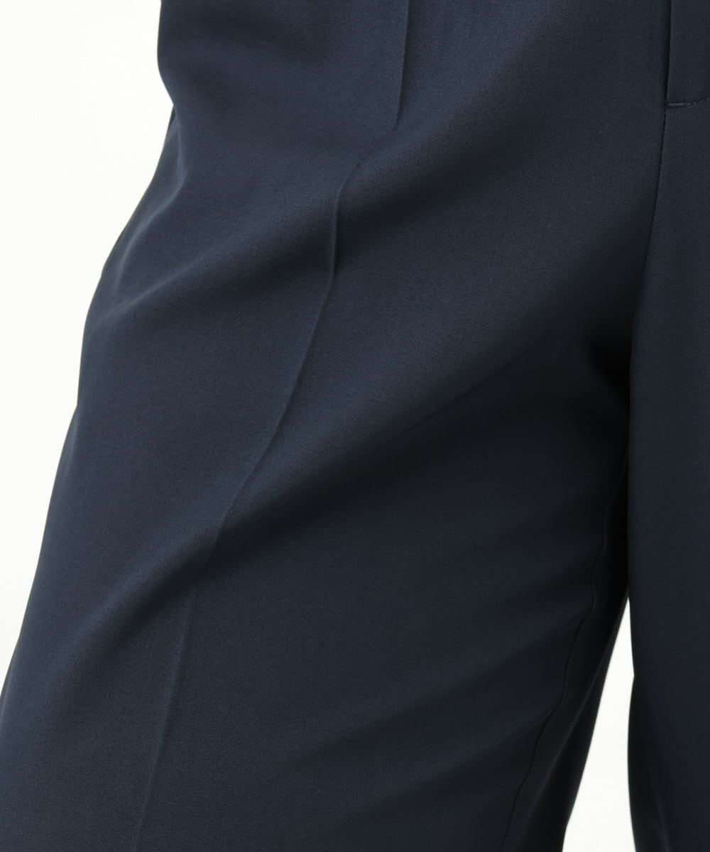 OLLKD12139 eur3(エウルキューブ) 【大きいサイズ/洗える/セットアップ対応/11号サイズあり】ストレッチセンタープレスワイドパンツ ネイビー