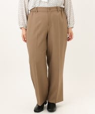 OLLKD12139 eur3(エウルキューブ) 【大きいサイズ/洗える/セットアップ対応/11号サイズあり】ストレッチセンタープレスワイドパンツ モカ