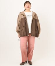 OLLKD13109 eur3(エウルキューブ) 【WEB先行販売】【大きいサイズ/洗える】カラーストレッチデニム ライトピンク