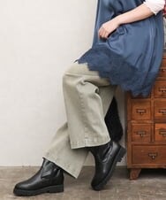 OLLKD13109 eur3(エウルキューブ) 【WEB先行販売】【大きいサイズ/洗える】カラーストレッチデニム カーキ