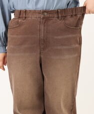 OLLKD13109 eur3(エウルキューブ) 【WEB先行販売】【大きいサイズ/洗える】カラーストレッチデニム ダークブラウン