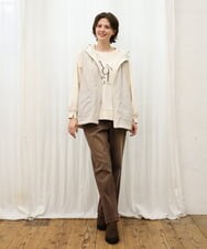 OLLKD13109 eur3(エウルキューブ) 【WEB先行販売】【大きいサイズ/洗える】カラーストレッチデニム ダークブラウン