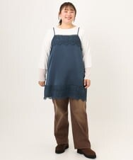 OLLKD13109 eur3(エウルキューブ) 【WEB先行販売】【大きいサイズ/洗える】カラーストレッチデニム ダークブラウン