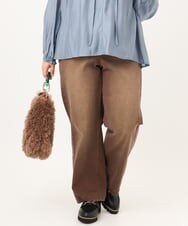 OLLKD13109 eur3(エウルキューブ) 【WEB先行販売】【大きいサイズ/洗える】カラーストレッチデニム ダークブラウン