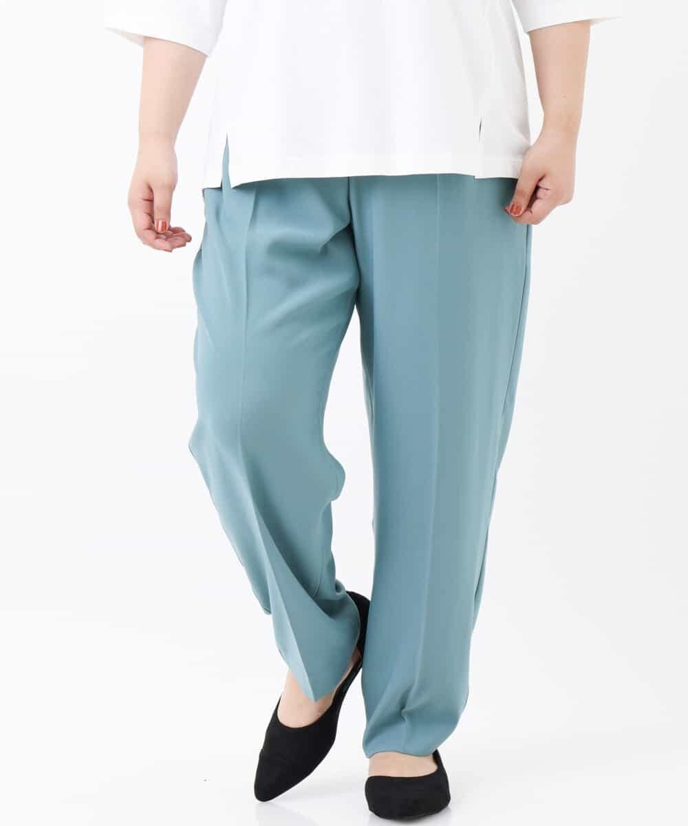 OLLKJ09089 eur3(エウルキューブ) 【大きいサイズ】センタープレスカラーパンツ グリーン(35)