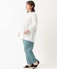 OLLKJ09089 eur3(エウルキューブ) 【大きいサイズ】センタープレスカラーパンツ グリーン(35)