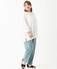 OLLKJ09089 eur3(エウルキューブ) 【大きいサイズ】センタープレスカラーパンツ グリーン(35)