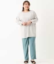 OLLKJ09089 eur3(エウルキューブ) 【大きいサイズ】センタープレスカラーパンツ グリーン(35)
