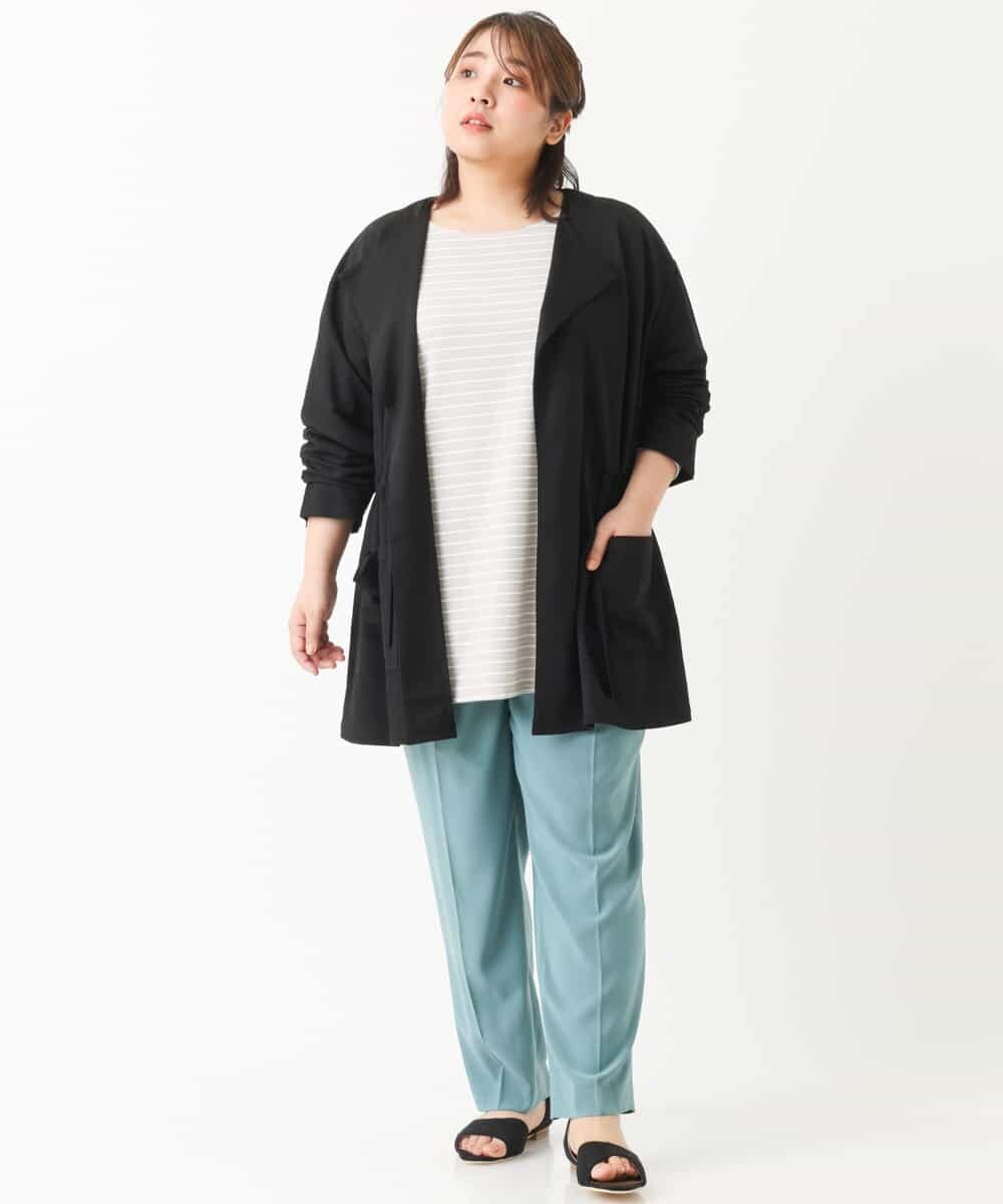 OLLKJ09089 eur3(エウルキューブ) 【大きいサイズ】センタープレスカラーパンツ グリーン(35)