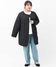 OLLKJ09089 eur3(エウルキューブ) 【大きいサイズ】センタープレスカラーパンツ グリーン(35)