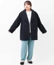 OLLKJ09089 eur3(エウルキューブ) 【大きいサイズ】センタープレスカラーパンツ グリーン(35)