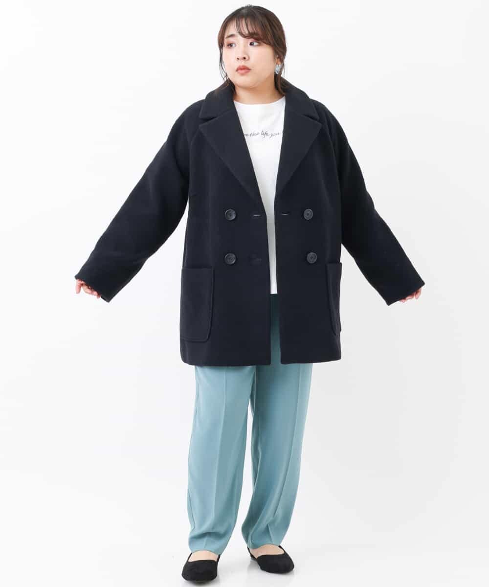 OLLKJ09089 eur3(エウルキューブ) 【大きいサイズ】センタープレスカラーパンツ グリーン(35)