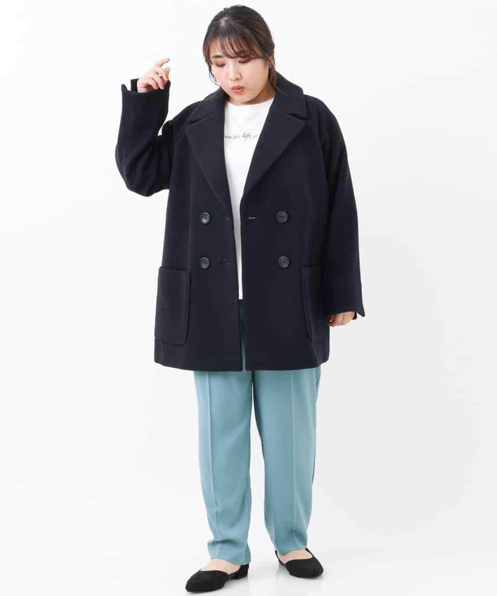 OLLKJ09089 eur3(エウルキューブ) 【大きいサイズ】センタープレスカラーパンツ グリーン(35)