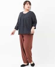 OLLKJ09089 eur3(エウルキューブ) 【大きいサイズ】センタープレスカラーパンツ ベージュ(84)