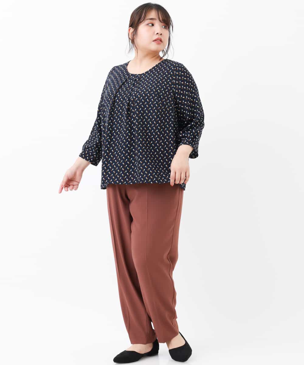 OLLKJ09089 eur3(エウルキューブ) 【大きいサイズ】センタープレスカラーパンツ ベージュ(84)