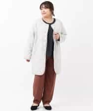 OLLKJ09089 eur3(エウルキューブ) 【大きいサイズ】センタープレスカラーパンツ ベージュ(84)