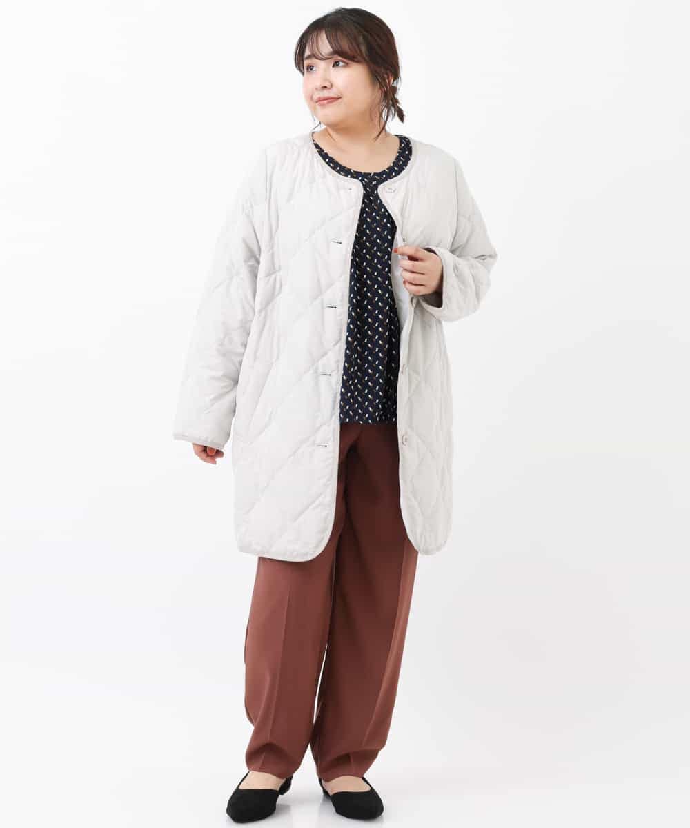 OLLKJ09089 eur3(エウルキューブ) 【大きいサイズ】センタープレスカラーパンツ ベージュ(84)