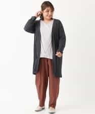 OLLKJ09089 eur3(エウルキューブ) 【大きいサイズ】センタープレスカラーパンツ ベージュ(84)