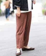 OLLKJ09089 eur3(エウルキューブ) 【大きいサイズ】センタープレスカラーパンツ ベージュ(84)
