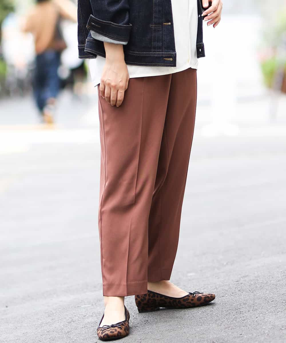 OLLKJ09089 eur3(エウルキューブ) 【大きいサイズ】センタープレスカラーパンツ ベージュ(84)