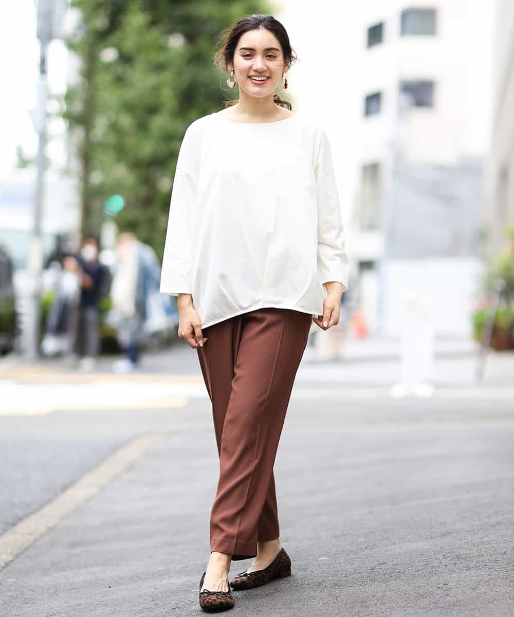 OLLKJ09089 eur3(エウルキューブ) 【大きいサイズ】センタープレスカラーパンツ ベージュ(84)