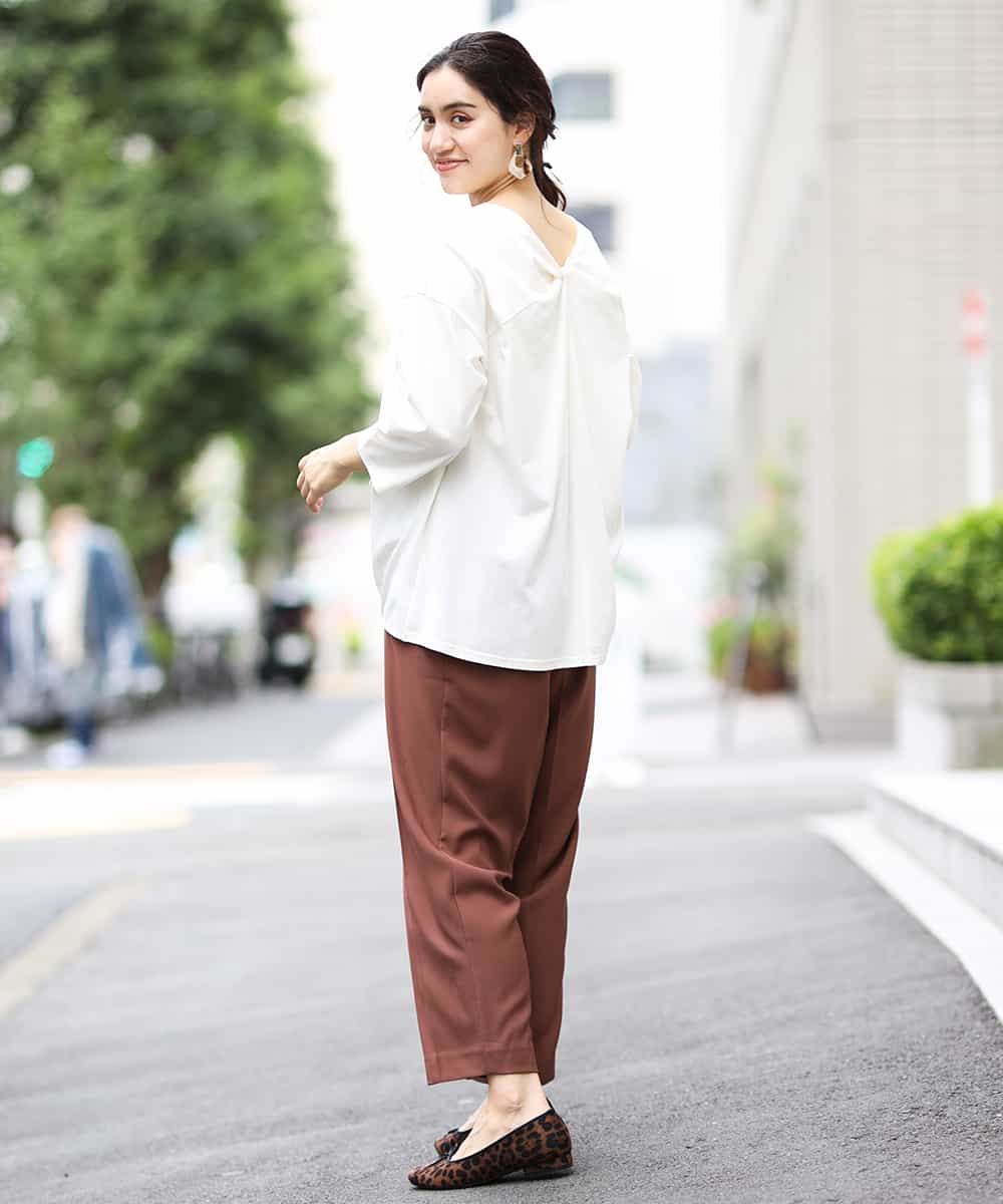 OLLKJ09089 eur3(エウルキューブ) 【大きいサイズ】センタープレスカラーパンツ ベージュ(84)