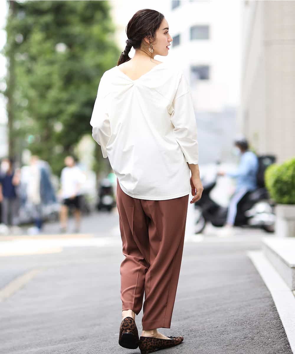 OLLKJ09089 eur3(エウルキューブ) 【大きいサイズ】センタープレスカラーパンツ ベージュ(84)