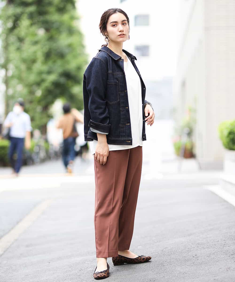 OLLKJ09089 eur3(エウルキューブ) 【大きいサイズ】センタープレスカラーパンツ ベージュ(84)