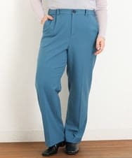 OLLKP01090 eur3(エウルキューブ) 【雑誌掲載】【大きいサイズ】定番美脚ストレートパンツ ブルー(55)