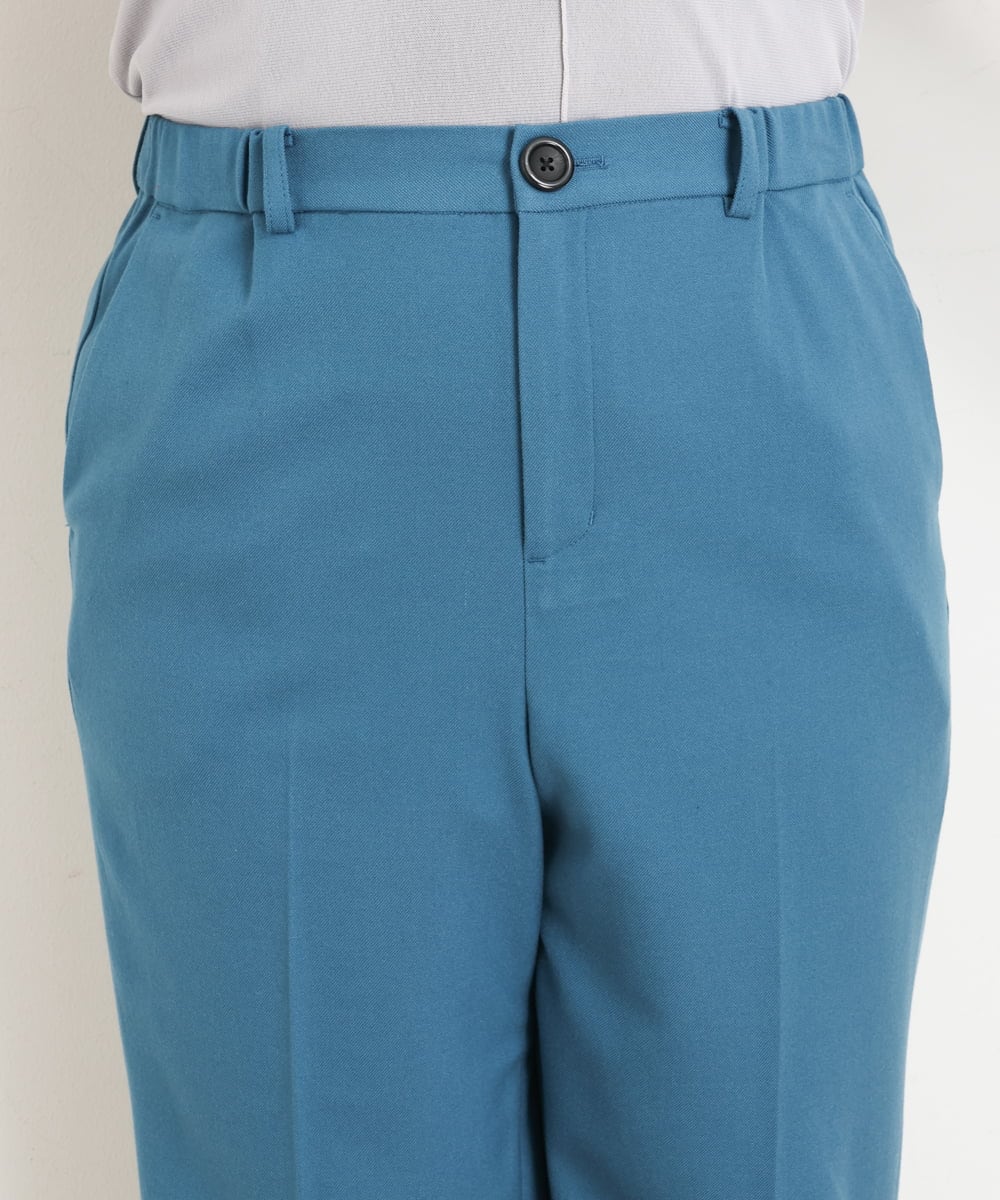 OLLKP01090 eur3(エウルキューブ) 【雑誌掲載】【大きいサイズ】定番美脚ストレートパンツ ブルー(55)