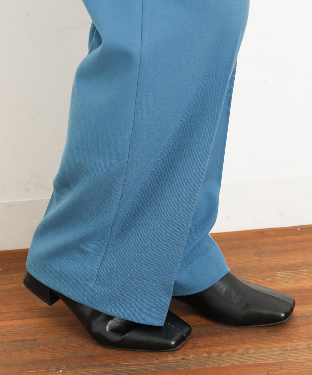 OLLKP01090 eur3(エウルキューブ) 【雑誌掲載】【大きいサイズ】定番美脚ストレートパンツ ブルー(55)