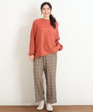 OLLKP01090 eur3(エウルキューブ) 【雑誌掲載】【大きいサイズ】定番美脚ストレートパンツ ベージュ(82)