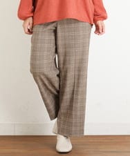 OLLKP01090 eur3(エウルキューブ) 【雑誌掲載】【大きいサイズ】定番美脚ストレートパンツ ベージュ(82)