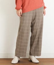 OLLKP01090 eur3(エウルキューブ) 【雑誌掲載】【大きいサイズ】定番美脚ストレートパンツ ベージュ(82)