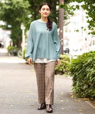 OLLKP01090 eur3(エウルキューブ) 【雑誌掲載】【大きいサイズ】定番美脚ストレートパンツ ベージュ(82)