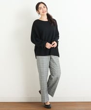OLLKP01090 eur3(エウルキューブ) 【雑誌掲載】【大きいサイズ】定番美脚ストレートパンツ グレー(92)
