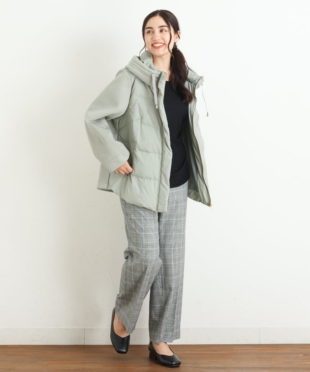 OLLKP01090 eur3(エウルキューブ) 【雑誌掲載】【大きいサイズ】定番美脚ストレートパンツ グレー(92)