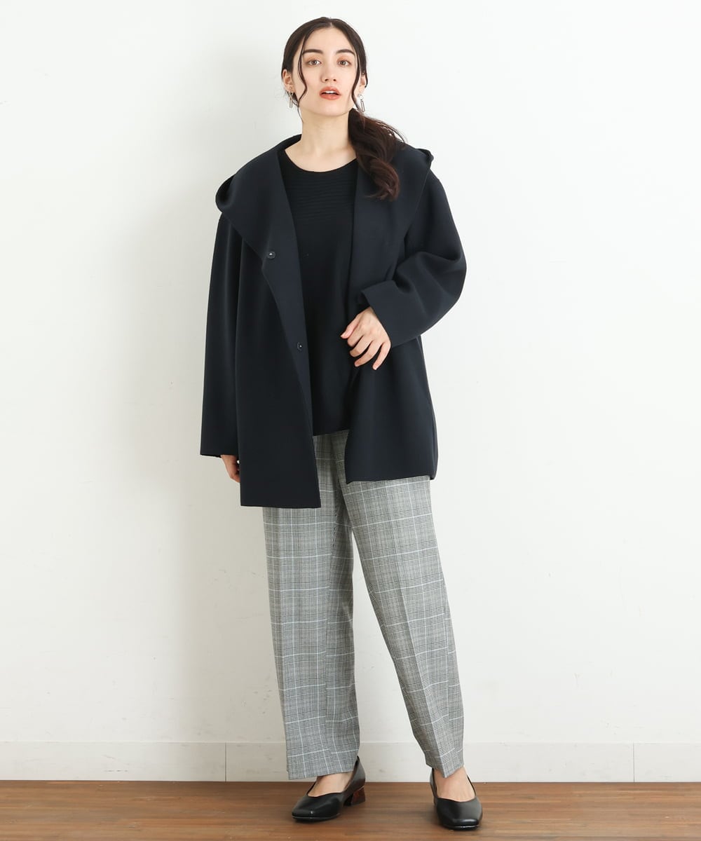 OLLKP01090 eur3(エウルキューブ) 【雑誌掲載】【大きいサイズ】定番美脚ストレートパンツ グレー(92)